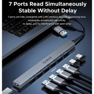هاب USB-C/USB-A هفت پورت اوریکو مدل YSA2-U3