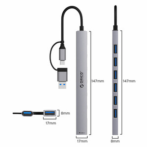 هاب USB-C/USB-A هفت پورت اوریکو مدل YSA2-U3