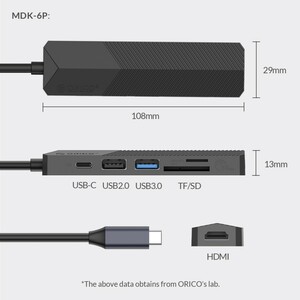 هاب تایپ سی شش پورت اوریکو مدل MDK-6P
