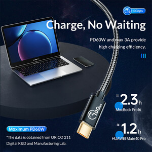 کابل تبدیل USB به Type-C اوریکو مدل ACF31-10 طول 1 متر توان 60 وات