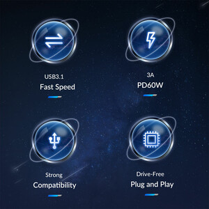 کابل تبدیل USB به Type-C اوریکو مدل ACF31-10 طول 1 متر توان 60 وات
