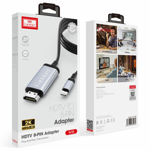 کابل تبدیل لایتنینگ به HDMI ارلدام مدل W35 طول 2 متر