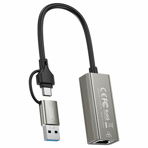 کابل تبدیل USB-C/USB-A به LAN ایکس او مدل XO-HUB018