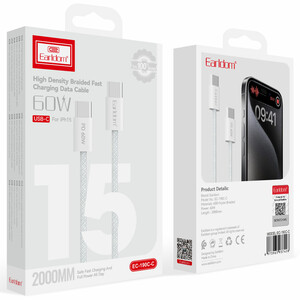 کابل شارژ USB-C به USB-C ارلدام مدل EC-190C-C طول 1 متر توان 60 وات