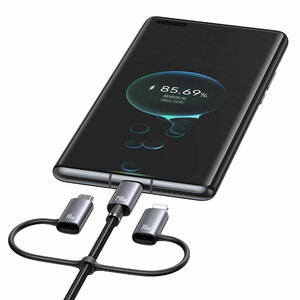 کابل شارژ سه سر یوسمز SJ737 طول 1.2 متر توان 240 وات