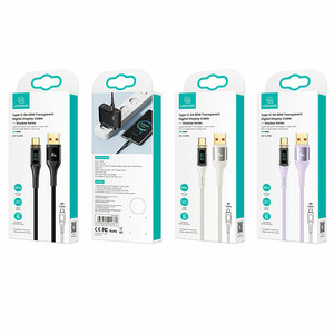کابل شارژ USB به Type-C یوسمز مدل SJ592 طول 1.2 متر توان 66 وات