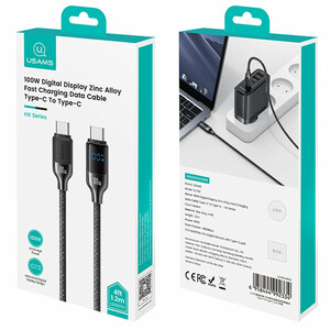 کابل شارژ USB-C به USB-C یوسمز مدل SJ742  طول 1.2 متر توان 100 وات
