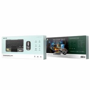 کیبورد و ماوس بی سیم شفاف گرین لاین مدل Green Lion Transparent Duo