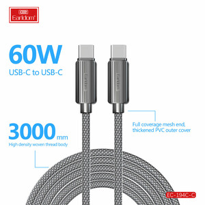 کابل شارژ USB-C به USB-C ارلدام مدل EC-194C-C طول 3 متر توان 60 وات