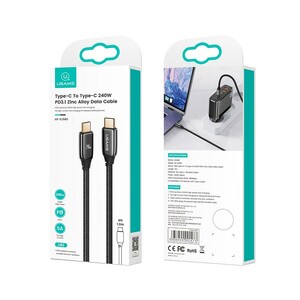 کابل شارژ USB-C به USB-C یوسمز مدل SJ581 طول 2 متر توان 240 وات