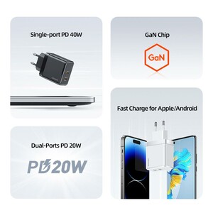 شارژر دیواری یوسمز مدل US-CC172 T54 توان 40 وات