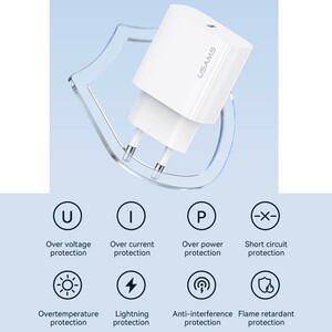 شارژر دیواری یوسمز مدل US-CC226 T65 توان 20 وات