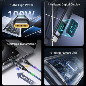 مبدل Type-C به Type-C یوسمز مدل SJ682 توان 100 وات