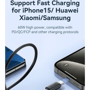 کابل شارژ USB-C به USB-C یوسمز مدل SJ696 طول 2 متر توان 60 وات