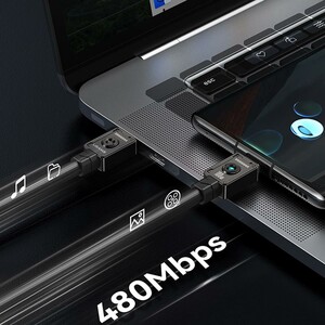 کابل شارژ USB-C به USB-C یوسمز مدل SJ684  طول 1.2 متر توان 100 وات