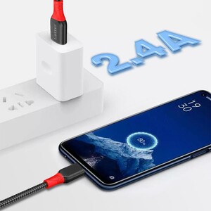 کابل شارژ USB به micro USB ارلدام مدل EC-186M طول 1 متر توان 2.4 آمپر