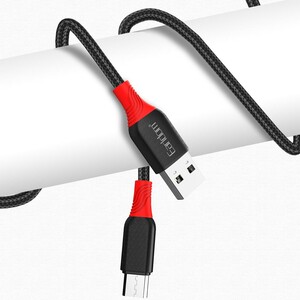 کابل شارژ USB به micro USB ارلدام مدل EC-186M طول 1 متر توان 2.4 آمپر
