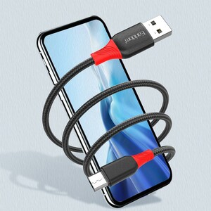کابل شارژ USB به micro USB ارلدام مدل EC-186M طول 1 متر توان 2.4 آمپر