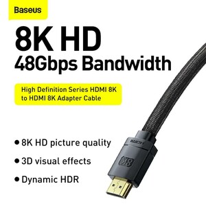 کابل HDMI بیسوس مدل CAKGQ-J01 نسخه 2.1 کیفیت 8K طول 1 متر
