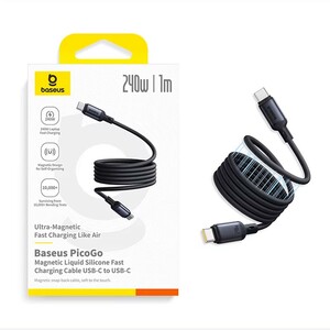 کابل شارژ USB-C به USB-C بیسوس مدل PicoGo P10376800121-00 طول 1 متر توان 240 وات