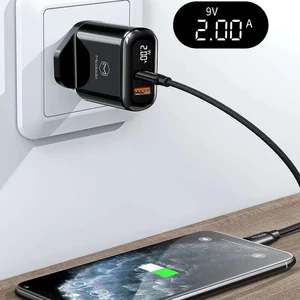 شارژر دیواری دو پورت مک دودو CH-7231 توان 20 وات با کابل تایپ سی به لایتنینگ