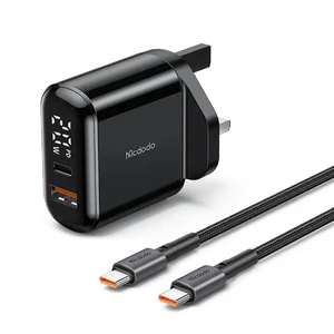 شارژر دیواری دو پورت مک دودو CH-7232 توان 20 وات با کابل تایپ سی به تایپ سی