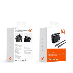شارژر دیواری دو پورت مک دودو CH-7232 توان 20 وات با کابل تایپ سی به تایپ سی