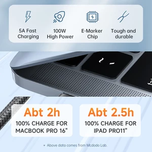 کابل شارژ USB-C به USB-C مک دودو مدل CA-273 طول 1.2 متر توان 100 وات