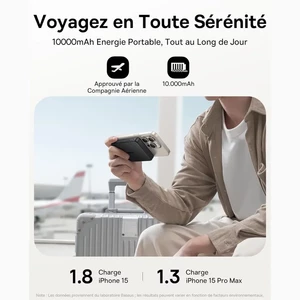 پاوربانک مگنتی بیسوس مدل Airpow II Qi2 P10080000123-00 ظرفیت 10000 توان 22.5 وات