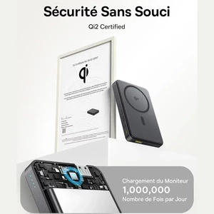 پاوربانک مگنتی بیسوس مدل Airpow II Qi2 P10080000123-00 ظرفیت 10000 توان 22.5 وات