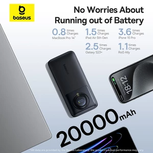 پاوربانک بیسوس مدل Free2Pull PPLSC01-20 ظرفیت 20000 میلی آمپر توان 65 وات