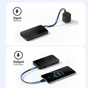 پاوربانک بیسوس مدل EnerFill FC51 PPBD2-1022 ظرفیت 10000 میلی آمپر توان 22.5 وات