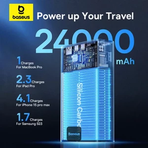 پاوربانک بیسوس مدل Adaman PPADM140 ظرفیت 24000 میلی آمپر توان 140 وات