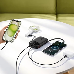 پاوربانک بیسوس مدل QPow2 PPQD4-10C با کابل تایپ سی ظرفیت 10000 میلی آمپر توان 30 وات