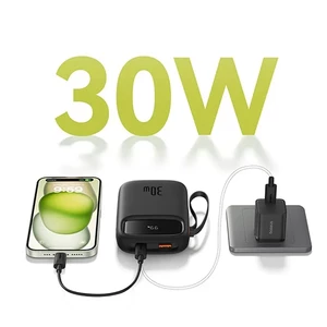 پاوربانک بیسوس مدل QPow2 PPQD4-20C با کابل تایپ سی ظرفیت 20000 میلی آمپر توان 30 وات