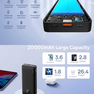 پاوربانک بیسوس مدل Airpow PPAP20K ظرفیت 20000 میلی آمپر توان 20 وات