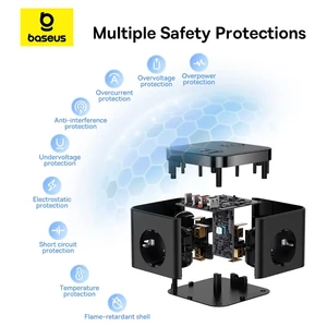 شارژر رومیزی بیسوس Power Combo Cube PowerStrip BPS30-3E توان 30 وات