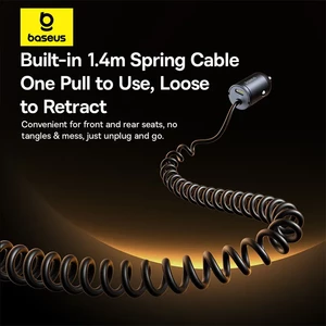 شارژر فندکی بیسوس مدل Tiny Star VCHXX-C-C توان 30 وات با کابل متصل تایپ سی