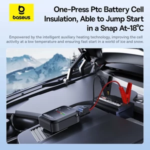 جامپ استارتر، کمپرسور باد و پاوربانک بیسوس BS-CH014 با ظرفیت 7800 میلی آمپر