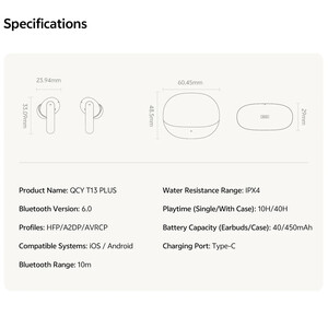 هندزفری بلوتوثی کیو سی وای مدل T13 Plus