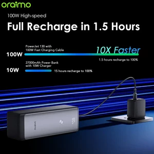 پاوربانک اورایمو مدل OPB-727SQ ظرفیت 27600 میلی آمپر توان 130 وات