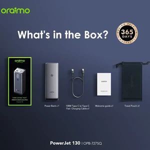 پاوربانک اورایمو مدل OPB-727SQ ظرفیت 27600 میلی آمپر توان 130 وات