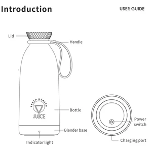 مخلوط کن و شیکر شارژی شیائومی Fruit Blender مدل Y03 گنجایش 0.5 لیتر