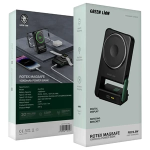 پاوربانک مگ سیف گرین لاین مدل Rotex Magsafe ظرفیت 10000 میلی آمپر ساعت توان 22.5 وات