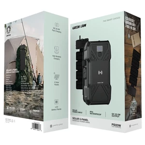 پاوربانک خورشیدی Solar 5-Panel گرین لاین ظرفیت 20000 میلی آمپر ساعت توان 20 وات