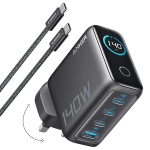 شارژر دیواری انکر Zolo مدل B2697 توان 140 وات با کابل تایپ سی سه پین