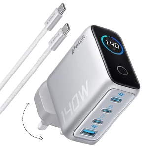 شارژر دیواری انکر Zolo مدل B2697 توان 140 وات با کابل تایپ سی سه پین