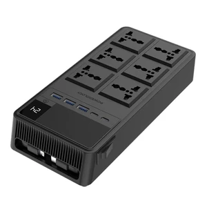 چندراهی برق 6 سوکت و شارژر پاورولوژی مدل PWCUQC030 توان 2500 وات