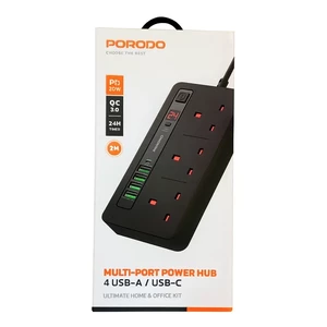 چندراهی برق 3 سوکت و شارژر پرودو مدل PDFWCH013 توان 3000 وات
