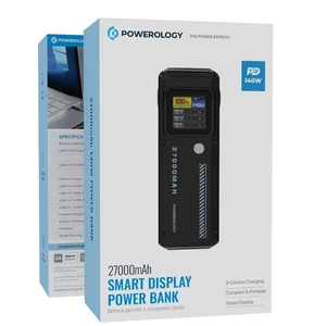 پاوربانک پاورولوژی مدل PPBCHA83 ظرفیت 27000 میلی آمپر ساعت توان 140 وات